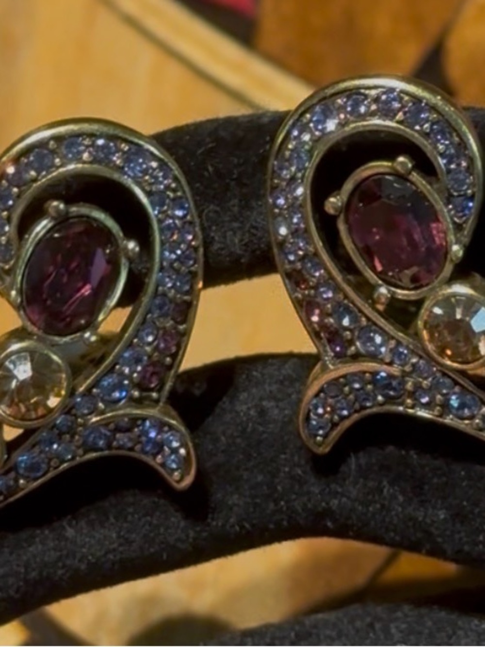 HEIDI DAUS "Beguiling Baroque" Crystal Swirl Stud Earrings - Clip-On